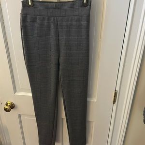 Grey plaid skinny work pant.